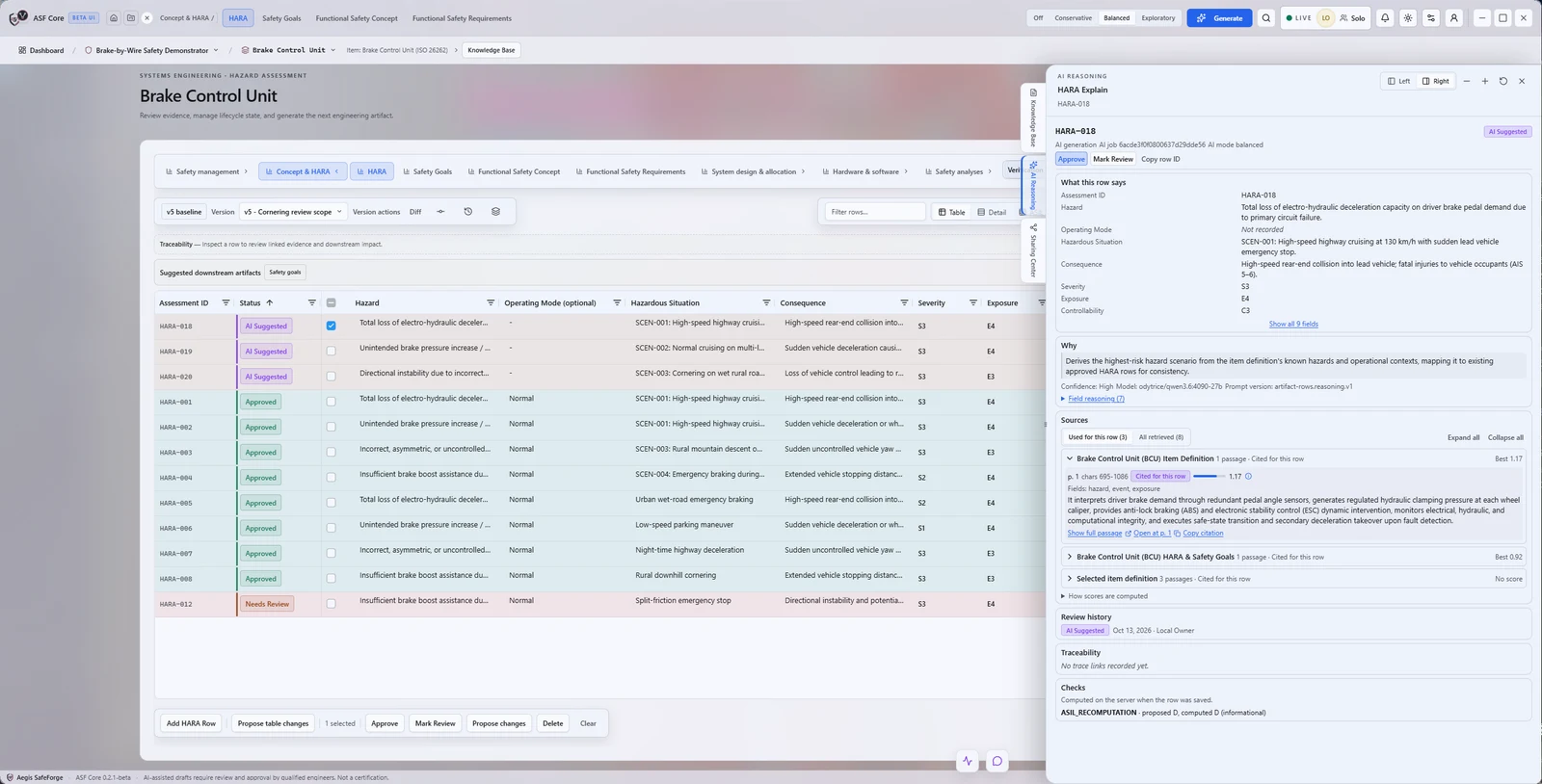 AI reasoning you can inspect: Every AI-suggested row explains its rationale, inputs and confidence before an engineer approves it.